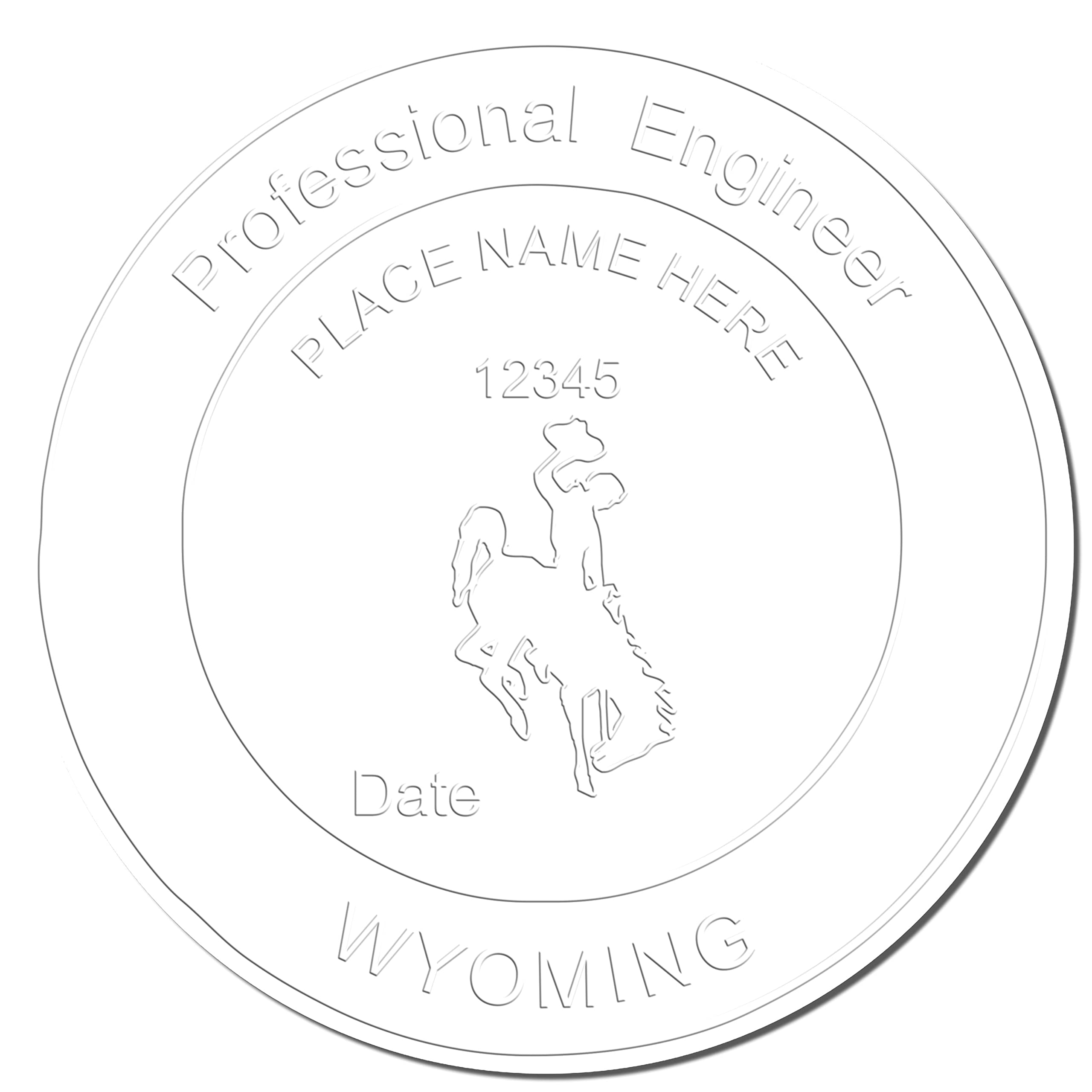 Premium Black Hybrid Wyoming Professional Engineering Embosser - Ideal for Wyoming Engineers, Size 1-7/8 - Wyoming PE Seal Embosser, for Official Use - Engineer Seal Wyoming WY, WY PE Seal - Image 4