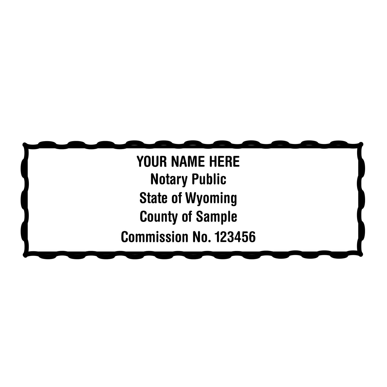 Wyoming Rectangular Notary Stamp, WY Notary Stamp, State Board Guaranteed, Economical Wooden Handle Stamp, Uses Stamp Pad, Rectangular Shape, Sized 7/8" x 2-1/4" - Image 9